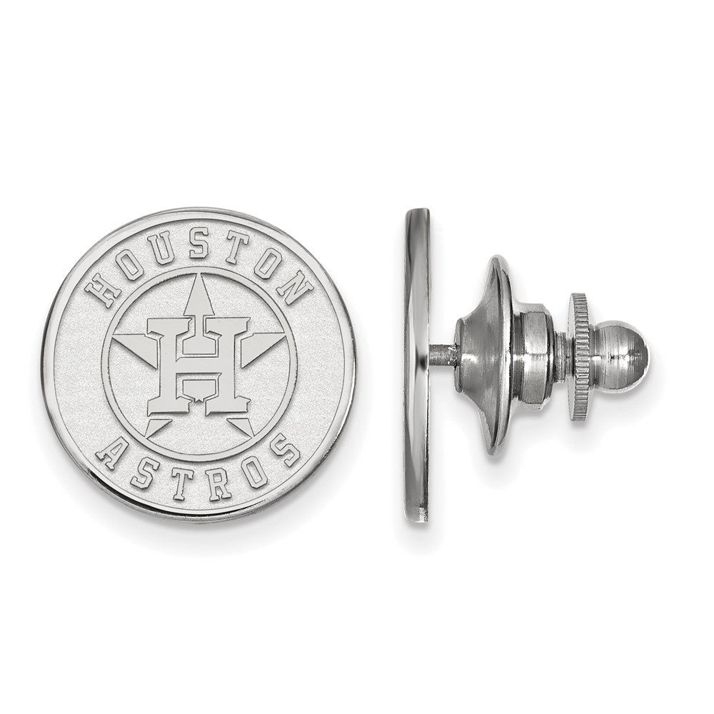 Sterling Silver MLB Houston Astros 15mm Lapel or Tie Pin, Item M11831 by The Black Bow Jewelry Co.