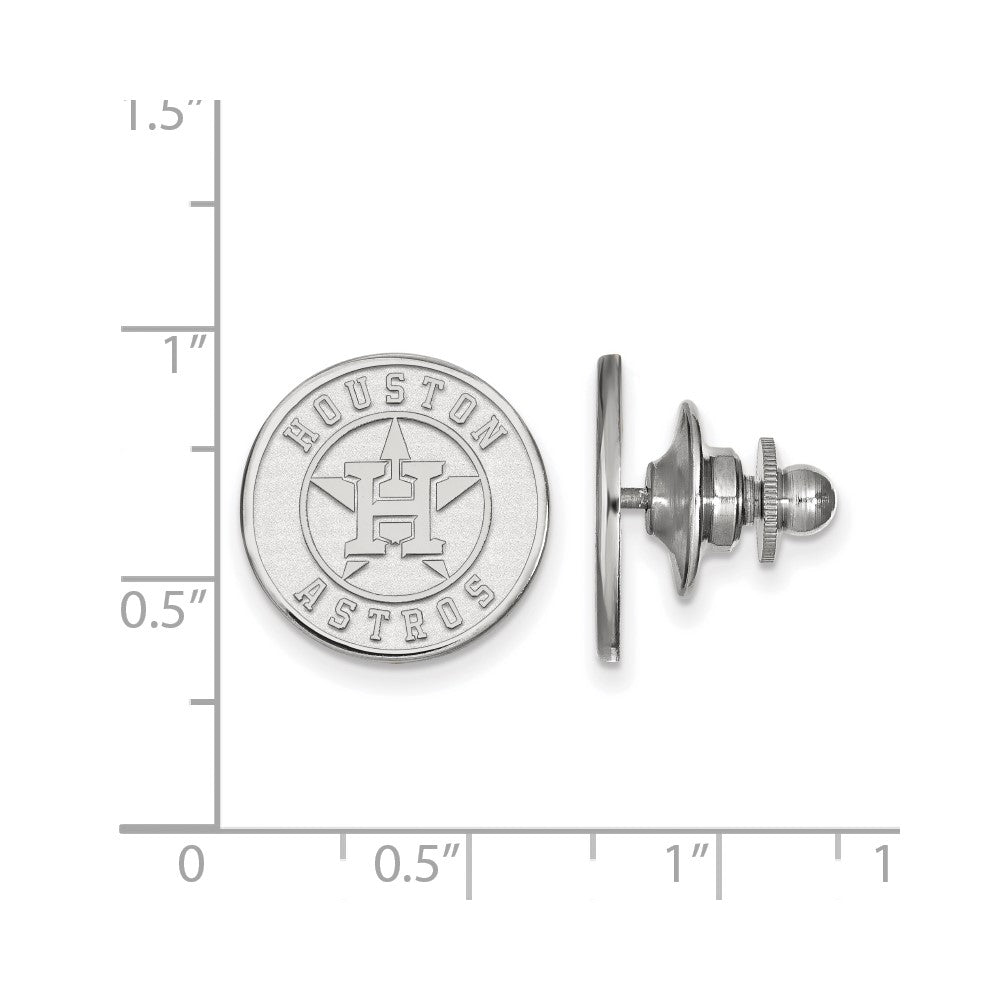 Alternate view of the Sterling Silver MLB Houston Astros 15mm Lapel or Tie Pin by The Black Bow Jewelry Co.
