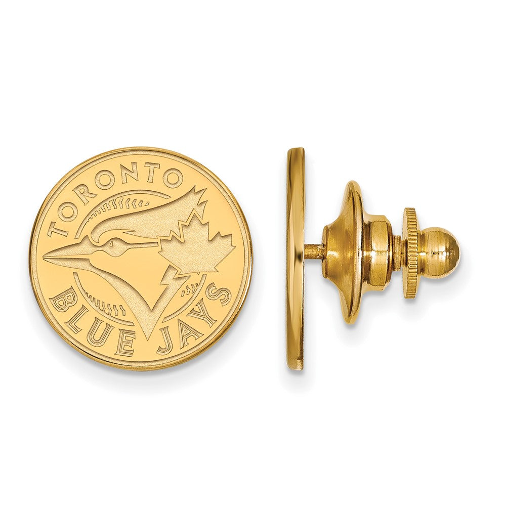 14K Yellow Gold MLB Toronto Blue Jays 15mm Lapel or Tie Pin, Item M11833 by The Black Bow Jewelry Co.