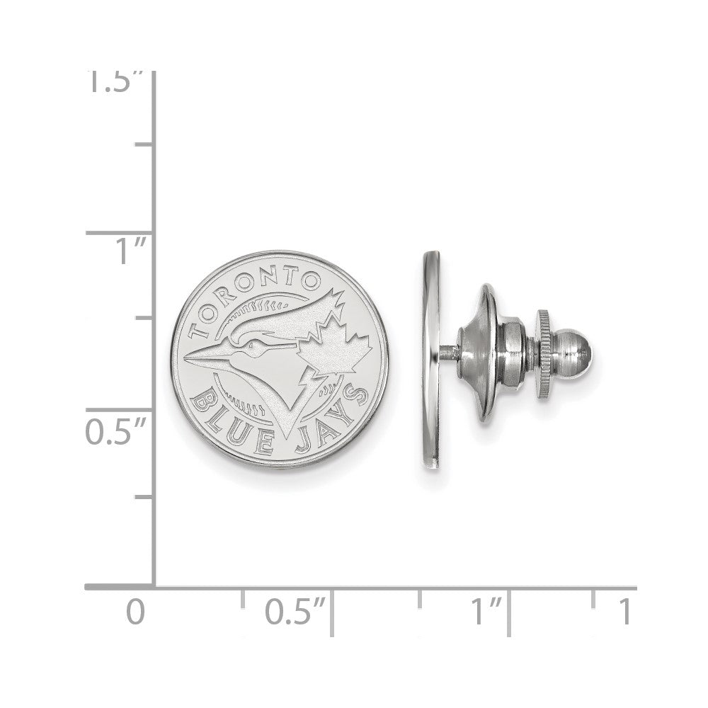 Alternate view of the Sterling Silver MLB Toronto Blue Jays 15mm Lapel or Tie Pin by The Black Bow Jewelry Co.