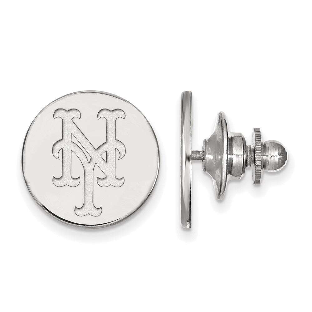 Sterling Silver MLB New York Mets 15mm Lapel or Tie Pin, Item M11843 by The Black Bow Jewelry Co.
