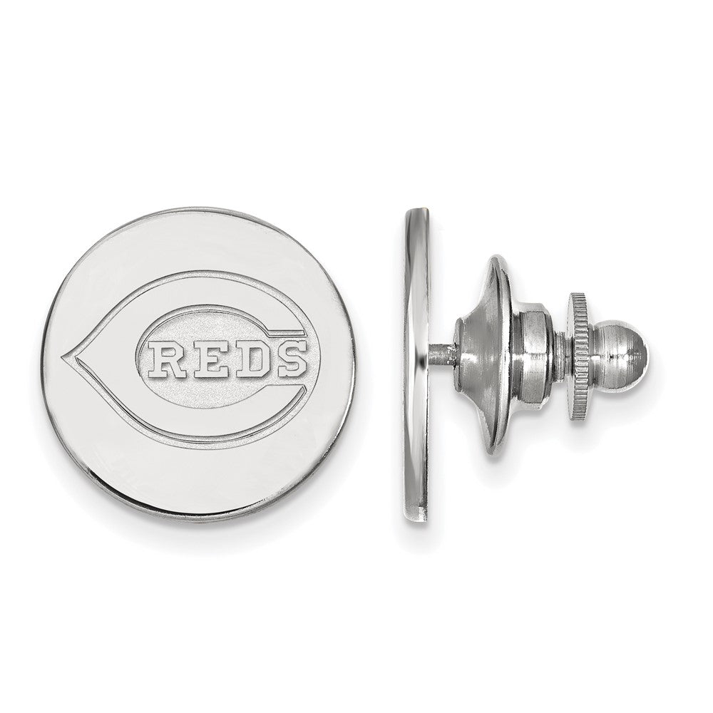 Sterling Silver MLB Cincinnati Reds 15mm Lapel or Tie Pin, Item M11867 by The Black Bow Jewelry Co.
