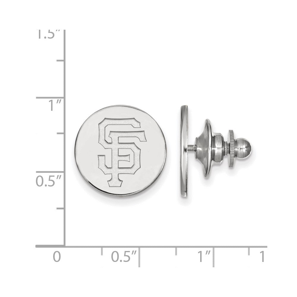 Alternate view of the Sterling Silver MLB San Francisco Giants 15mm Lapel or Tie Pin by The Black Bow Jewelry Co.