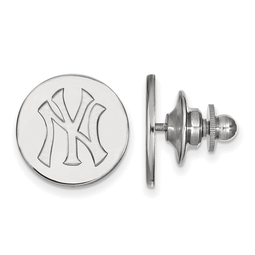 Sterling Silver MLB New York Yankees 15mm Lapel or Tie Pin, Item M11887 by The Black Bow Jewelry Co.
