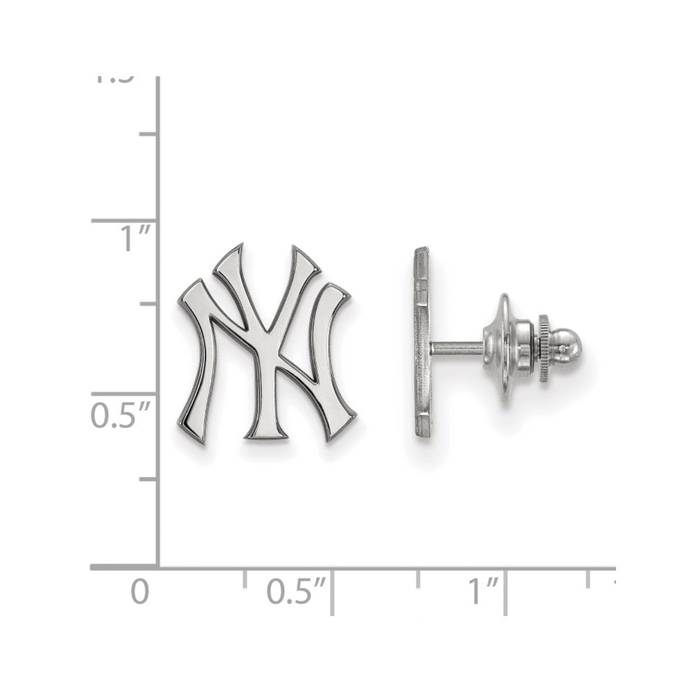 Alternate view of the Sterling Silver MLB New York Yankees 15mm Lapel or Tie Pin by The Black Bow Jewelry Co.