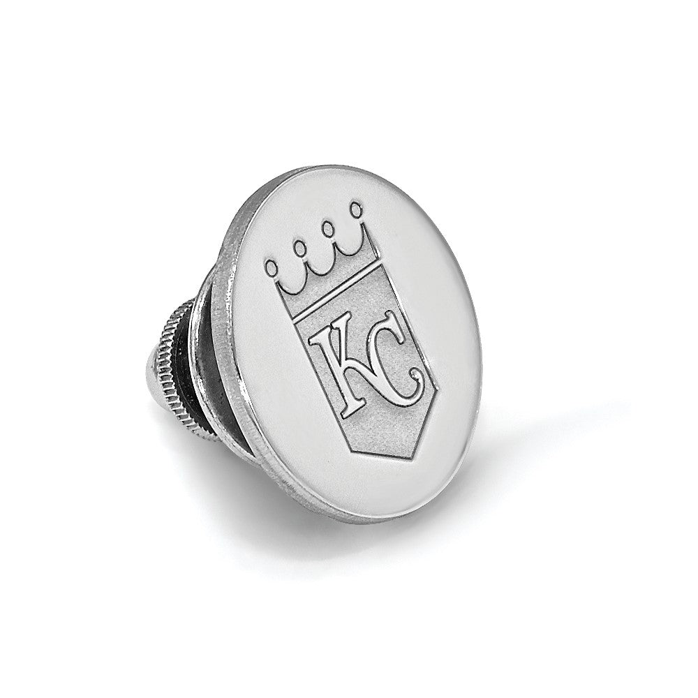 Alternate view of the Sterling Silver MLB Kansas City Royals 15mm Lapel or Tie Pin by The Black Bow Jewelry Co.