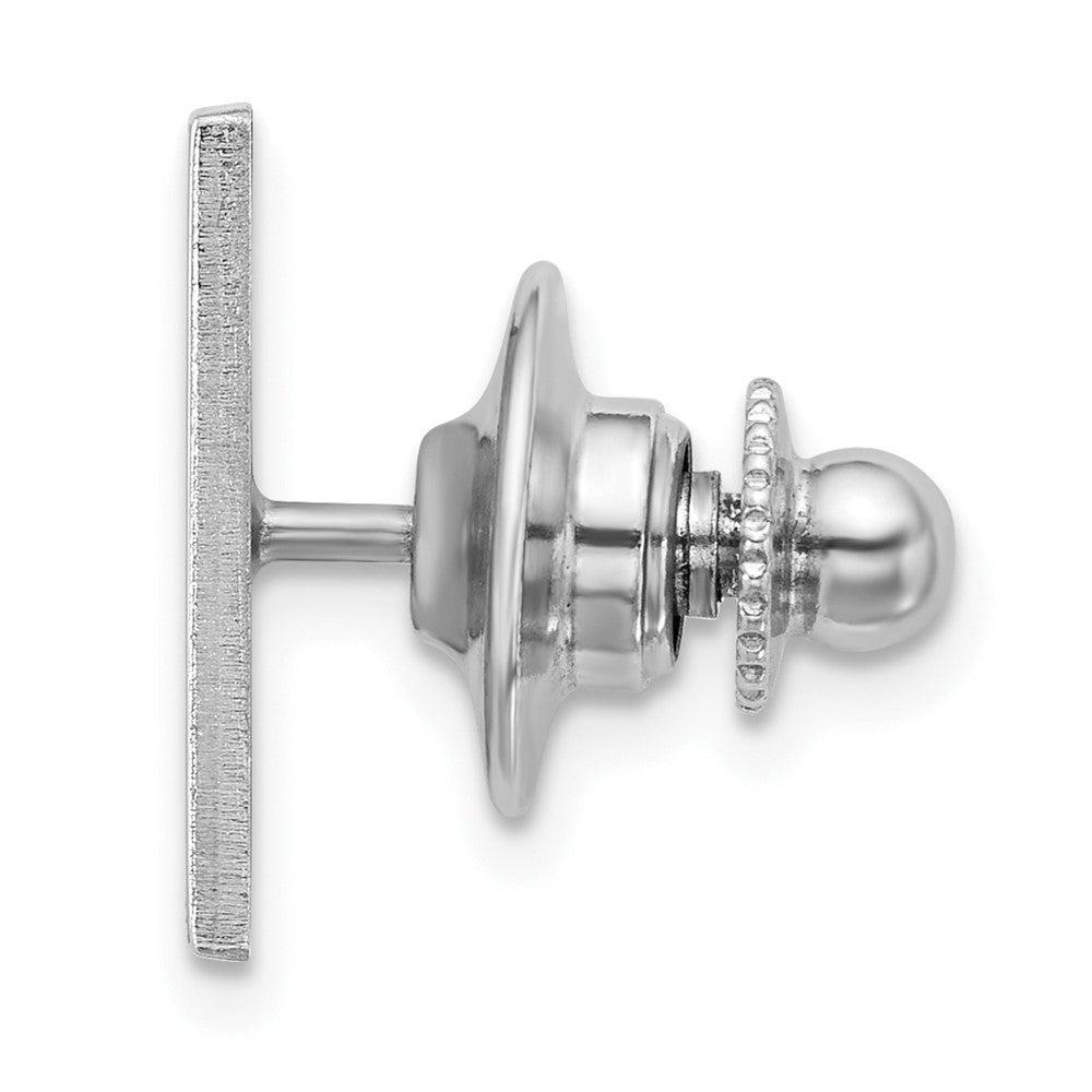 Alternate view of the Sterling Silver Baseball Hall of Fame Epoxy Square Lapel or Tie Pin by The Black Bow Jewelry Co.