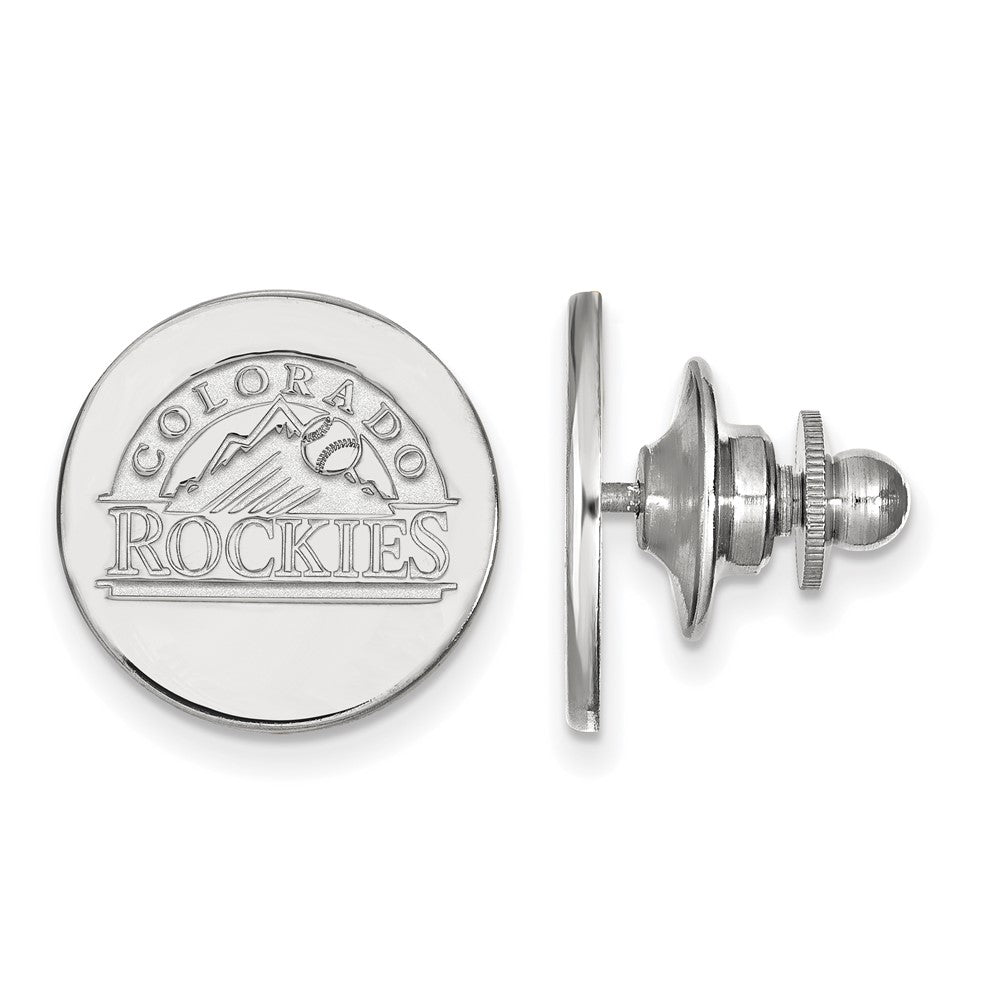 Sterling Silver MLB Colorado Rockies 15mm Lapel or Tie Pin, Item M11901 by The Black Bow Jewelry Co.