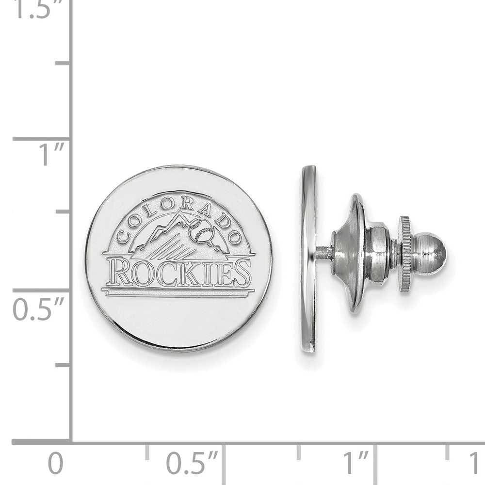 Alternate view of the Sterling Silver MLB Colorado Rockies 15mm Lapel or Tie Pin by The Black Bow Jewelry Co.