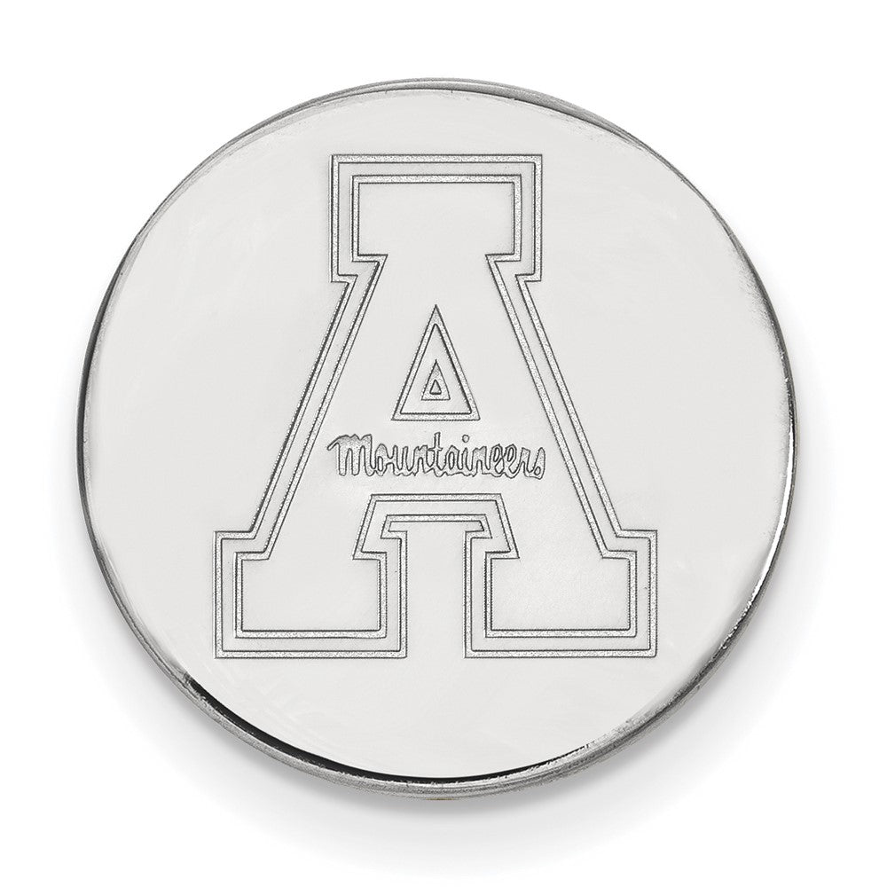 14K White Gold Appalachian State University 15mm Lapel or Tie Pin, Item M11902 by The Black Bow Jewelry Co.