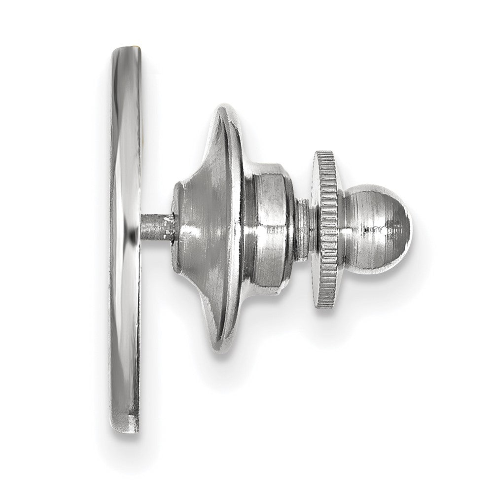 Alternate view of the 14K White Gold Appalachian State University 15mm Lapel or Tie Pin by The Black Bow Jewelry Co.