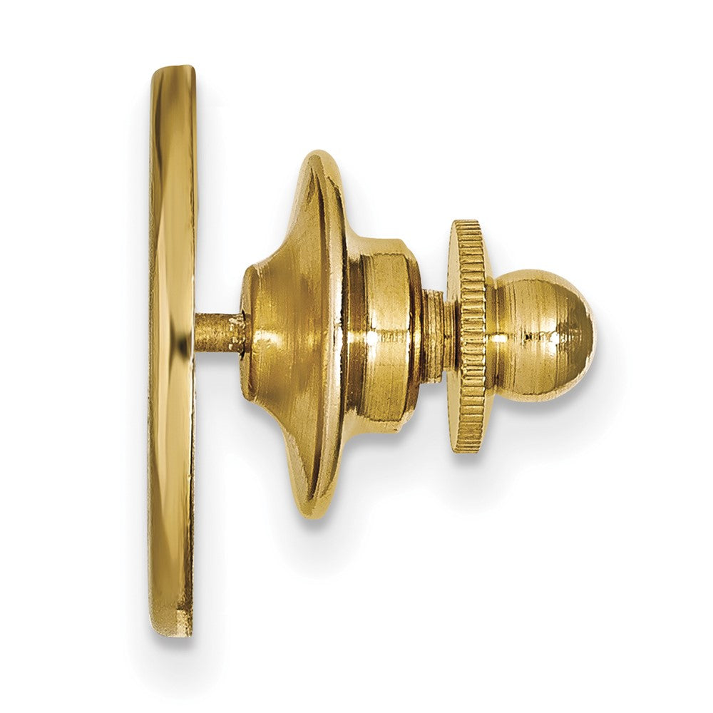 Alternate view of the 14K Gold Plated Silver Appalachian State U. 15mm Lapel or Tie Pin by The Black Bow Jewelry Co.