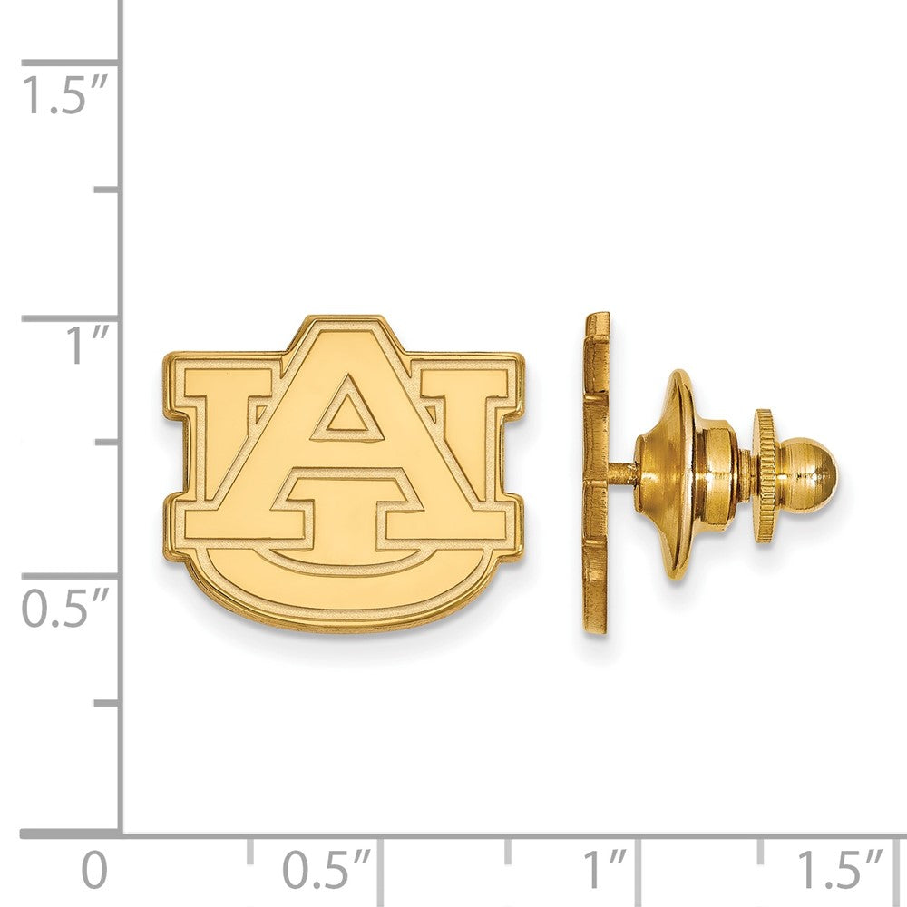 Alternate view of the 14K Yellow Gold Auburn University 5/8 Inch Lapel or Tie Pin by The Black Bow Jewelry Co.