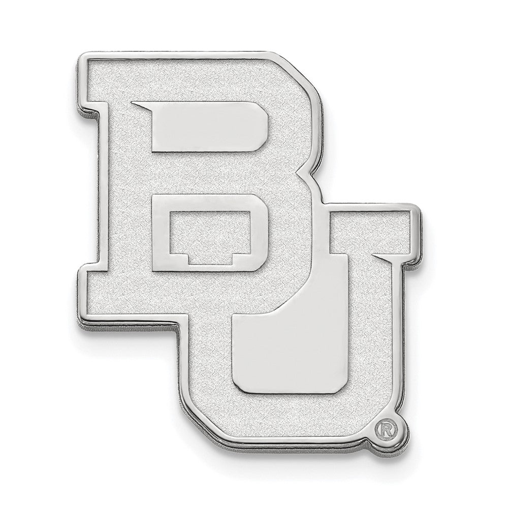 14K White Gold Baylor University 15 x 17mm Lapel or Tie Pin, Item M11918 by The Black Bow Jewelry Co.