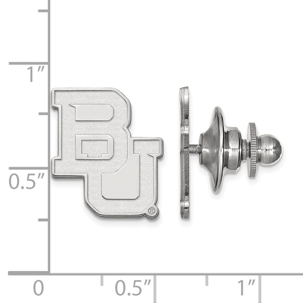 Alternate view of the 14K White Gold Baylor University 15 x 17mm Lapel or Tie Pin by The Black Bow Jewelry Co.