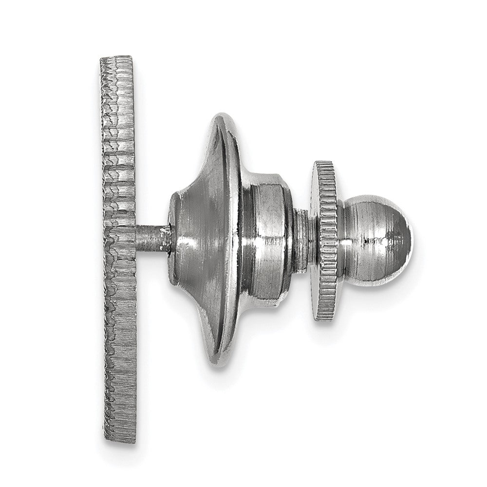 Alternate view of the 14K White Gold Baylor University Crest 15mm Lapel or Tie Pin by The Black Bow Jewelry Co.