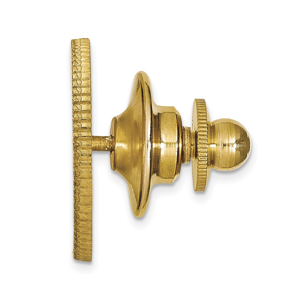 Alternate view of the 14K Gold Plated Silver Baylor University Crest 15mm Lapel or Tie Pin by The Black Bow Jewelry Co.