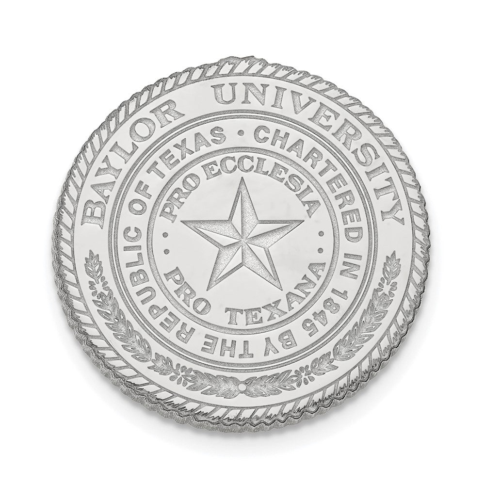 Sterling Silver Baylor University Crest 15mm Lapel or Tie Pin, Item M11925 by The Black Bow Jewelry Co.