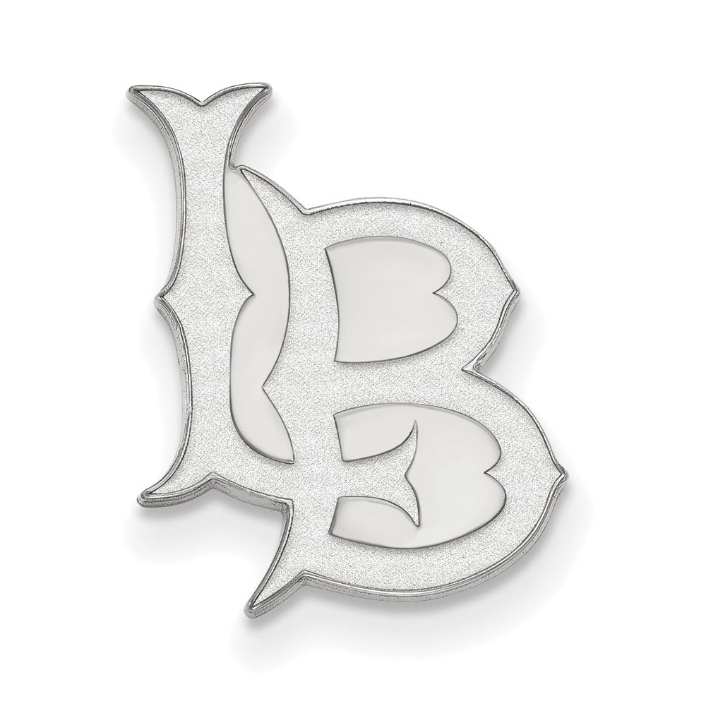 Sterling Silver CSU Long Beach 12 x 17mm Lapel or Tie Pin, Item M11927 by The Black Bow Jewelry Co.