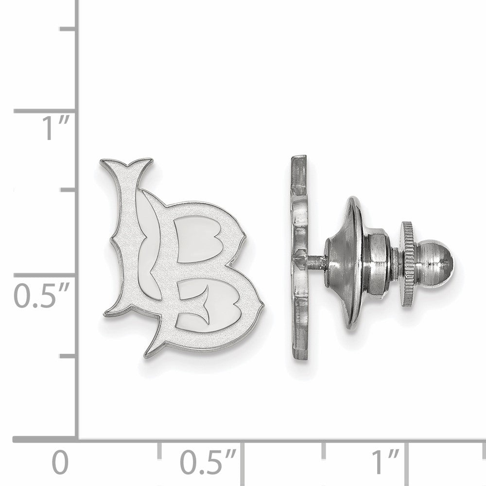 Alternate view of the Sterling Silver CSU Long Beach 12 x 17mm Lapel or Tie Pin by The Black Bow Jewelry Co.