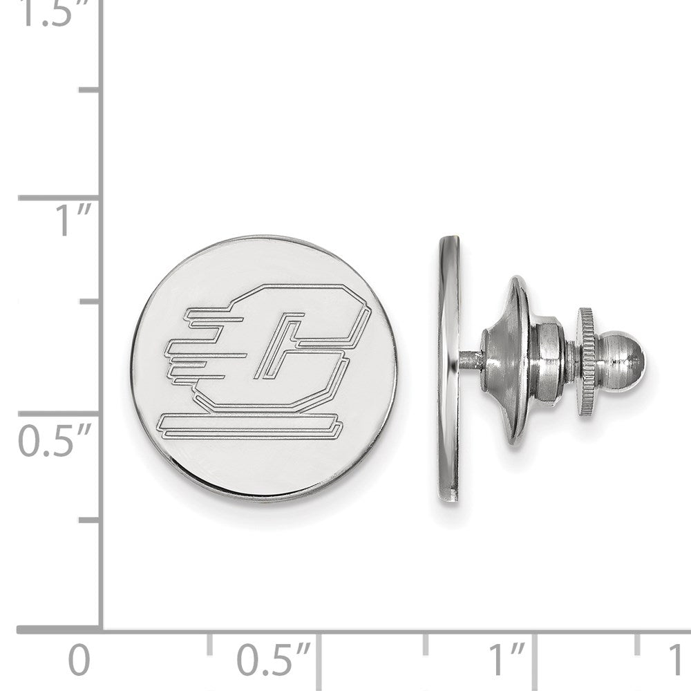 Alternate view of the 14K White Gold Central Michigan University 15mm Lapel or Tie Pin by The Black Bow Jewelry Co.