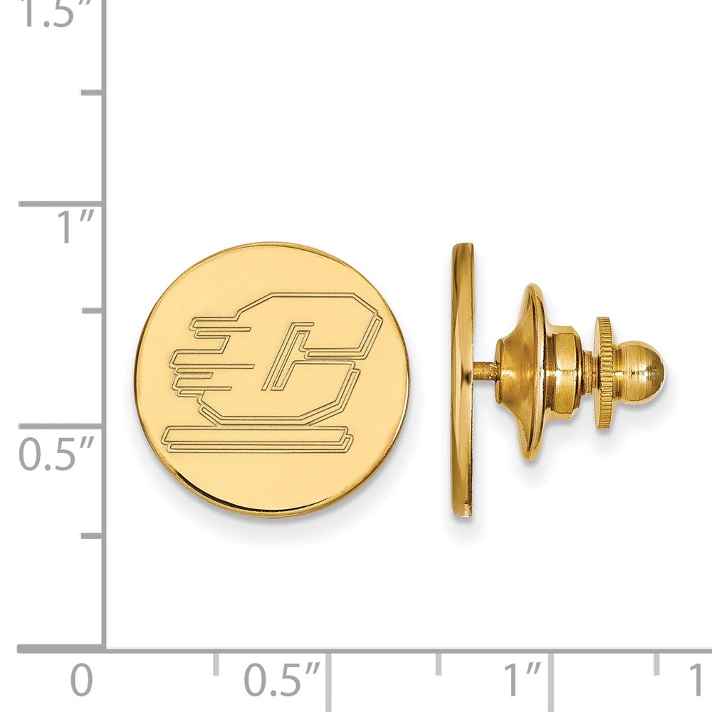 Alternate view of the 14K Yellow Gold Central Michigan University 15mm Lapel or Tie Pin by The Black Bow Jewelry Co.