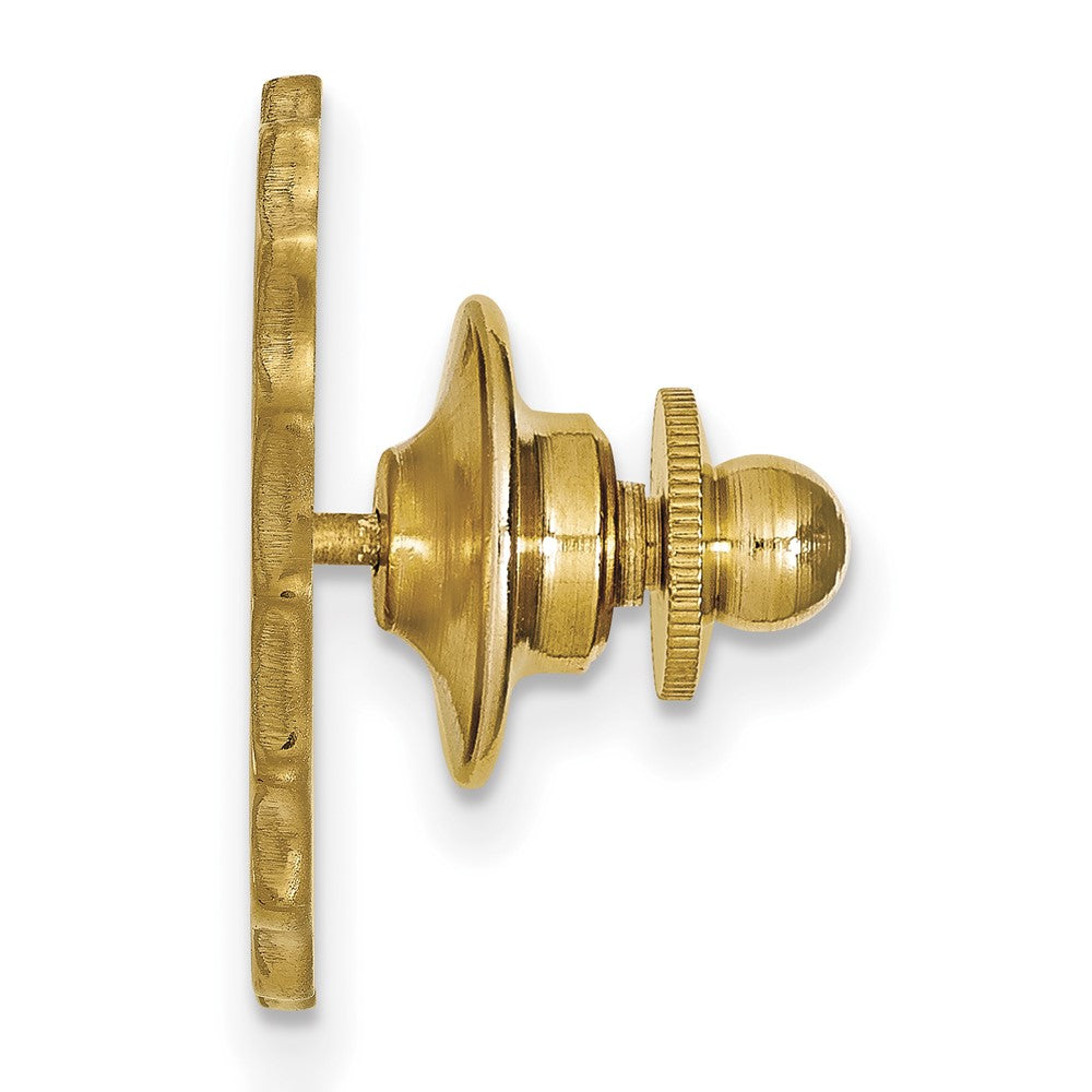 Alternate view of the 14K Yellow Gold Central Michigan U. Crest 18mm Lapel or Tie Pin by The Black Bow Jewelry Co.