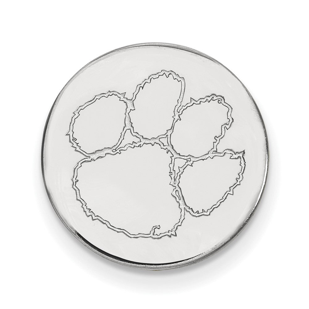 14K White Gold Clemson University 15mm Lapel or Tie Pin, Item M11936 by The Black Bow Jewelry Co.