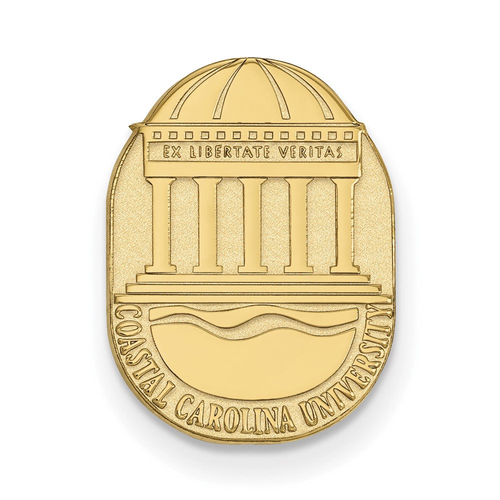 14K Yellow Gold Coastal Carolina U. Crest 11x16mm Lapel or Tie Pin, Item M11943 by The Black Bow Jewelry Co.