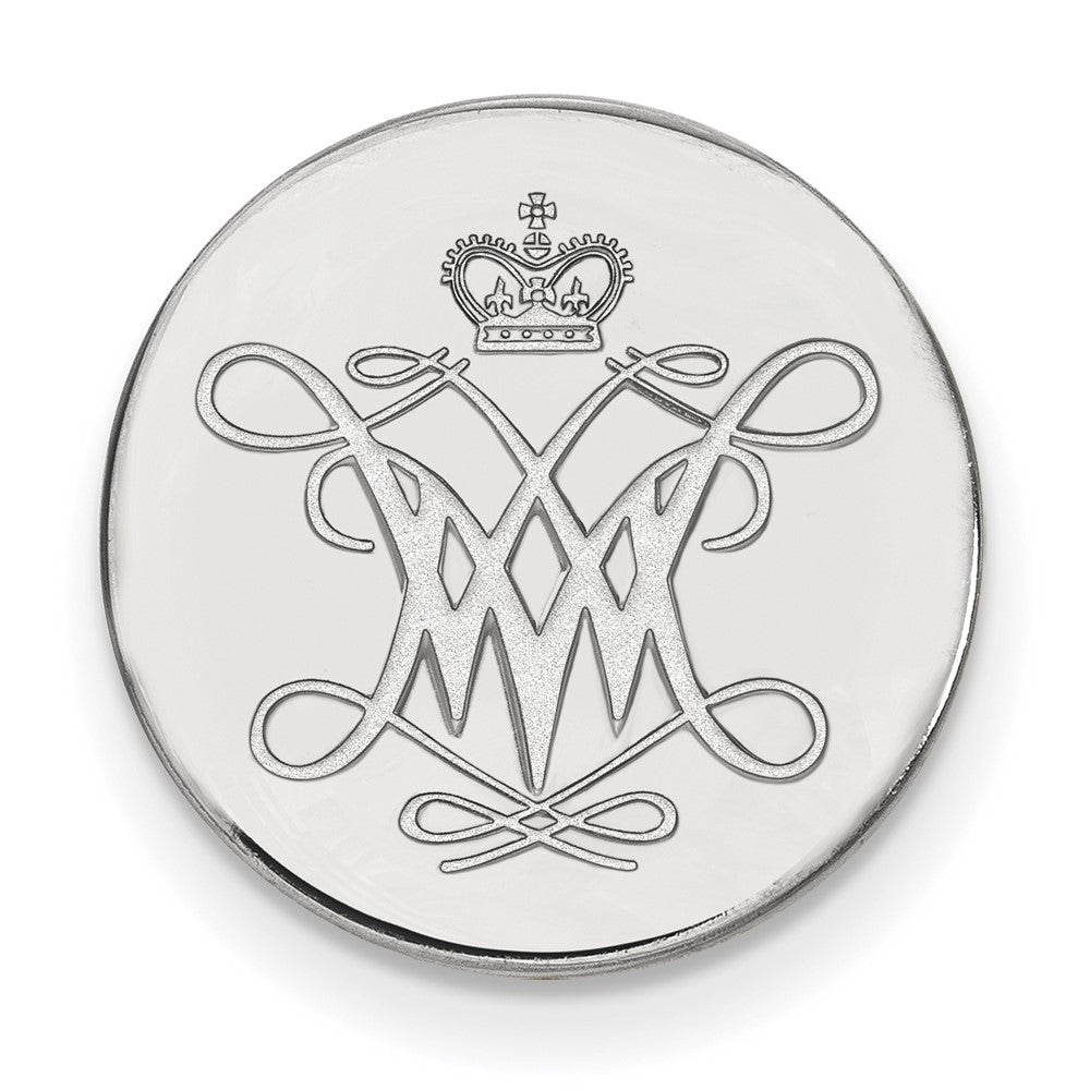 Sterling Silver College of William and Mary 15mm Lapel or Tie Pin, Item M11950 by The Black Bow Jewelry Co.