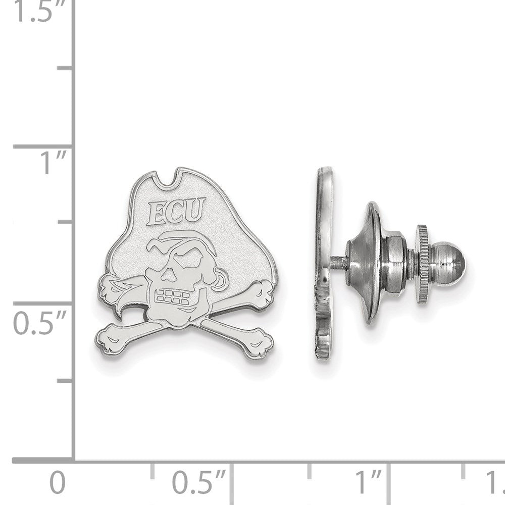 Alternate view of the 14K White Gold East Carolina University 15mm Lapel or Tie Pin by The Black Bow Jewelry Co.