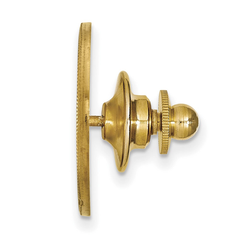 Alternate view of the 14K Yellow Gold East Carolina University Crest 18mm Lapel or Tie Pin by The Black Bow Jewelry Co.