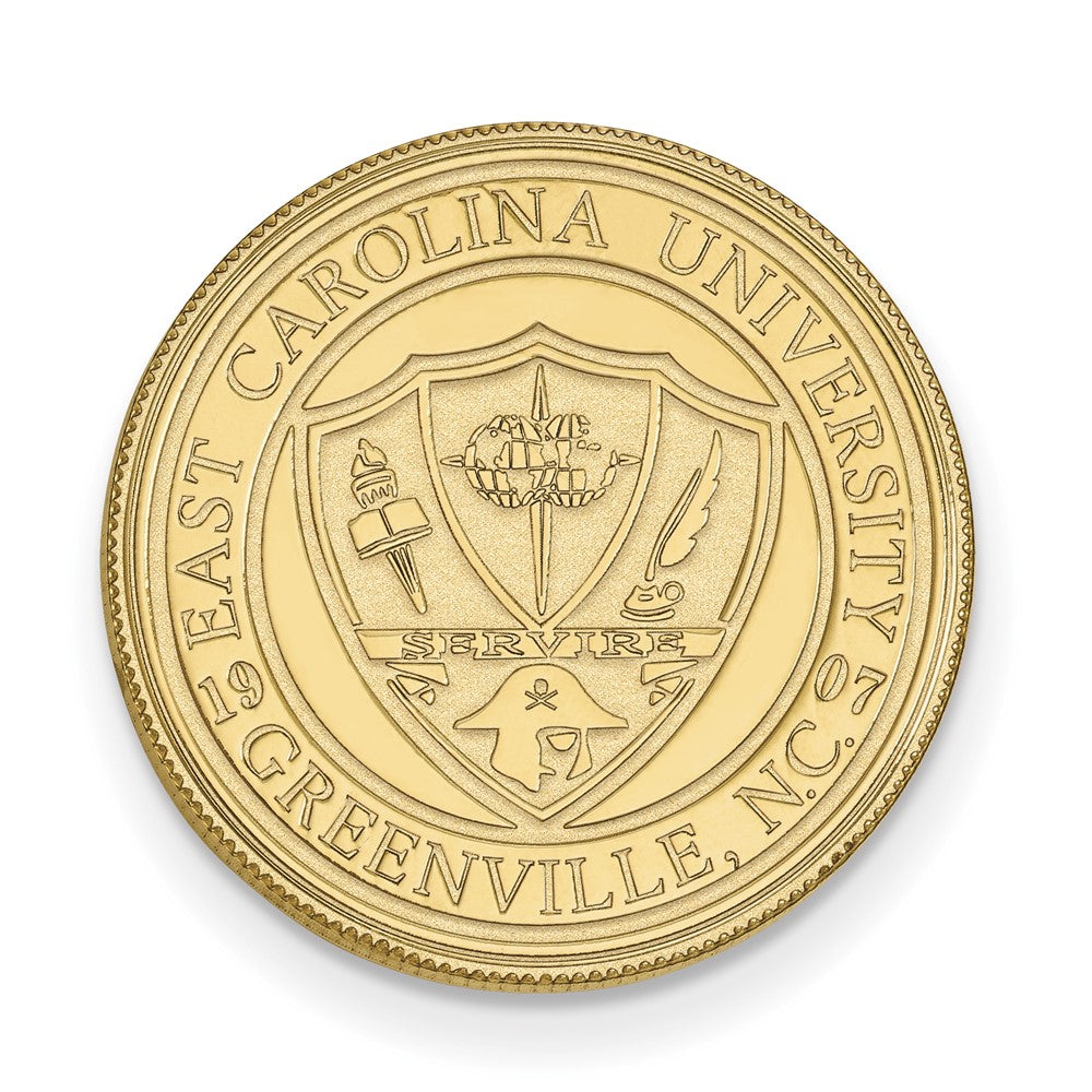 14K Gold Plated Silver East Carolina U. Crest 18mm Lapel or Tie Pin, Item M11955 by The Black Bow Jewelry Co.