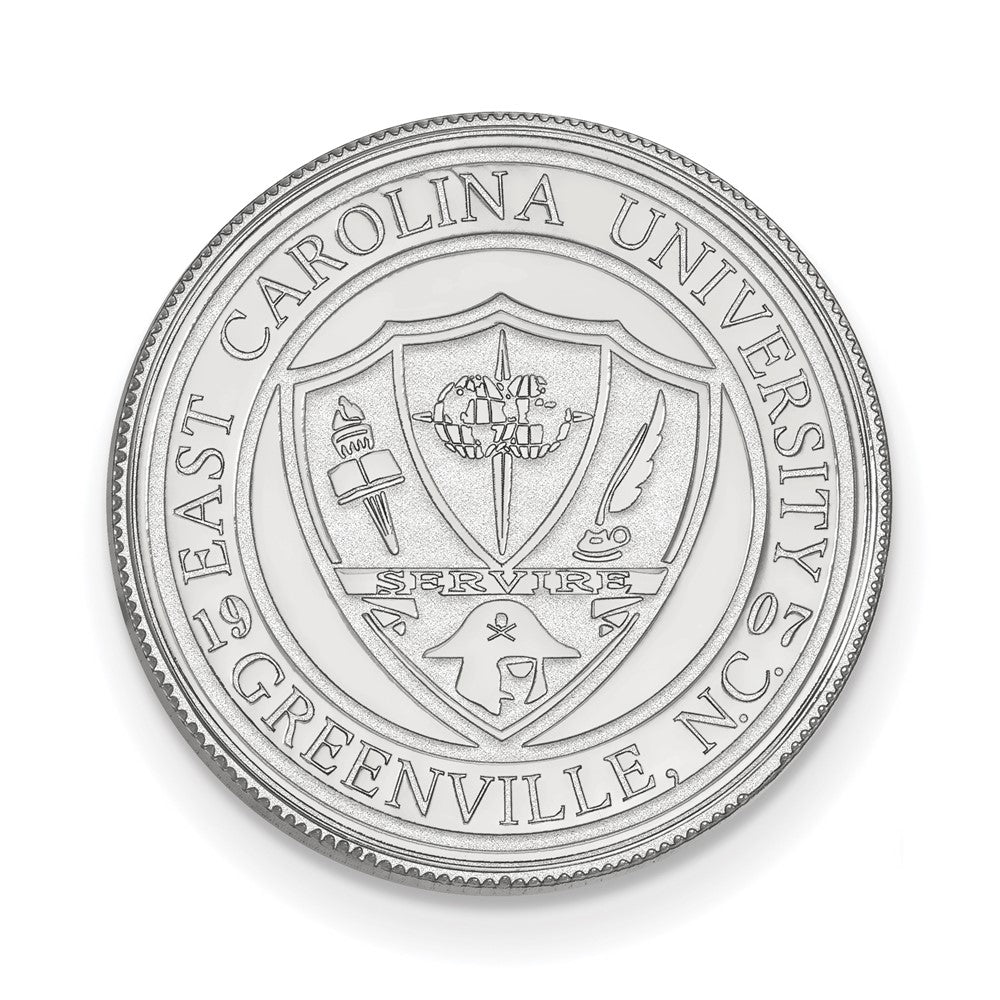 Sterling Silver East Carolina University Crest 18mm Lapel or Tie Pin, Item M11957 by The Black Bow Jewelry Co.