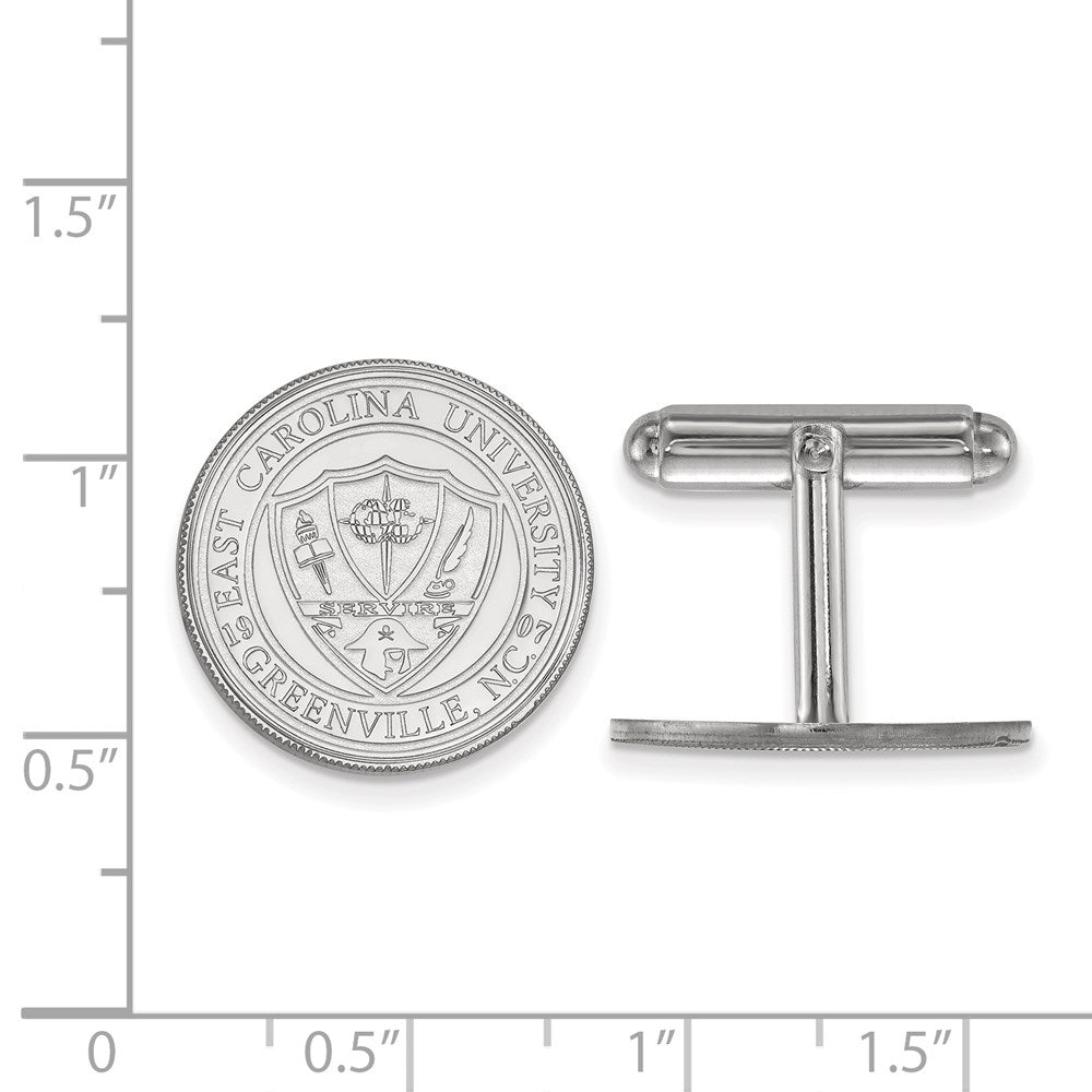 Alternate view of the Sterling Silver East Carolina University Crest 18mm Lapel or Tie Pin by The Black Bow Jewelry Co.