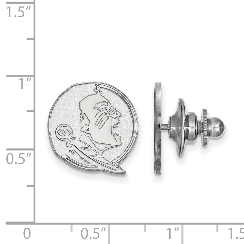 Alternate view of the 14K White Gold Florida State University 15mm Lapel or Tie Pin by The Black Bow Jewelry Co.