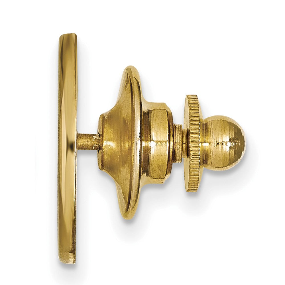 Alternate view of the 14K Gold Plated Silver Florida State U. 'FS' 15mm Lapel or Tie Pin by The Black Bow Jewelry Co.