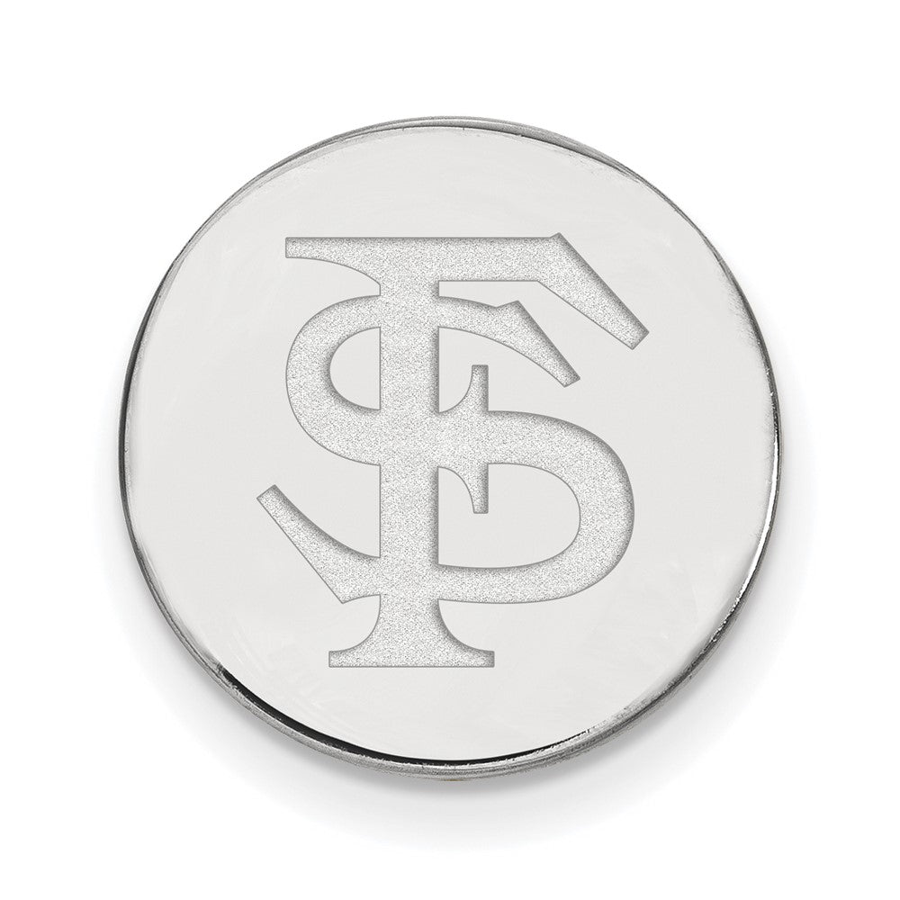 Sterling Silver Florida State University 'FS' 15mm Lapel or Tie Pin, Item M11965 by The Black Bow Jewelry Co.