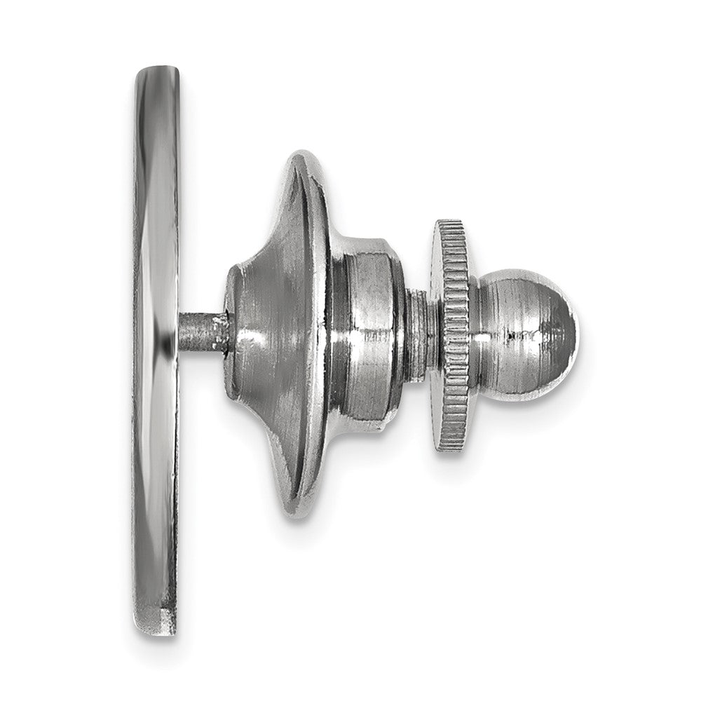 Alternate view of the 14K White Gold Georgia Technology Crest 15mm Lapel or Tie Pin by The Black Bow Jewelry Co.