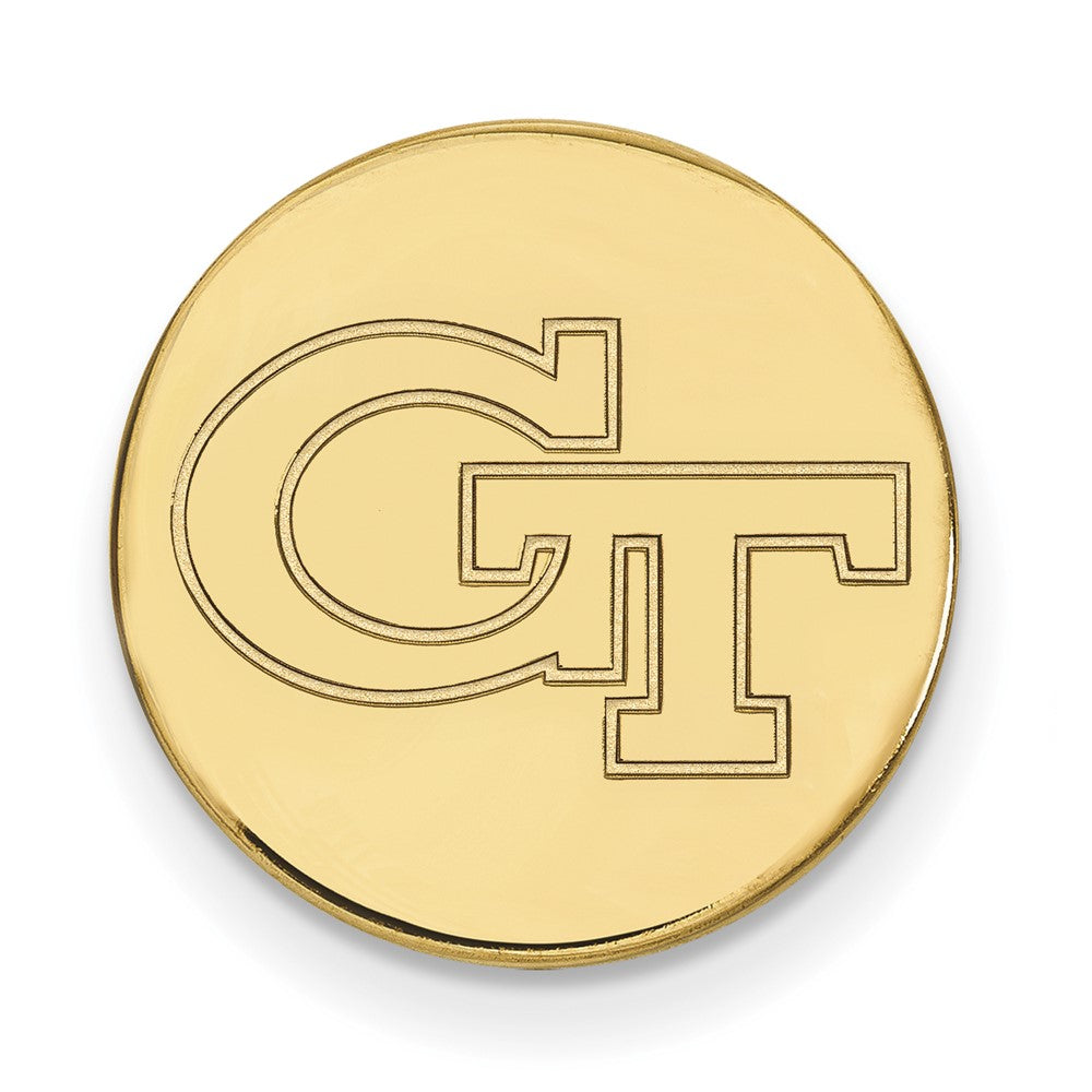 14K Yellow Gold Georgia Technology 15mm Lapel or Tie Pin, Item M11970 by The Black Bow Jewelry Co.