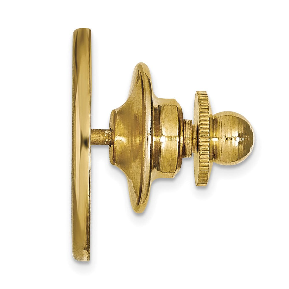 Alternate view of the 14K Gold Plated Silver Georgia Technology Crest 15mm Lapel or Tie Pin by The Black Bow Jewelry Co.