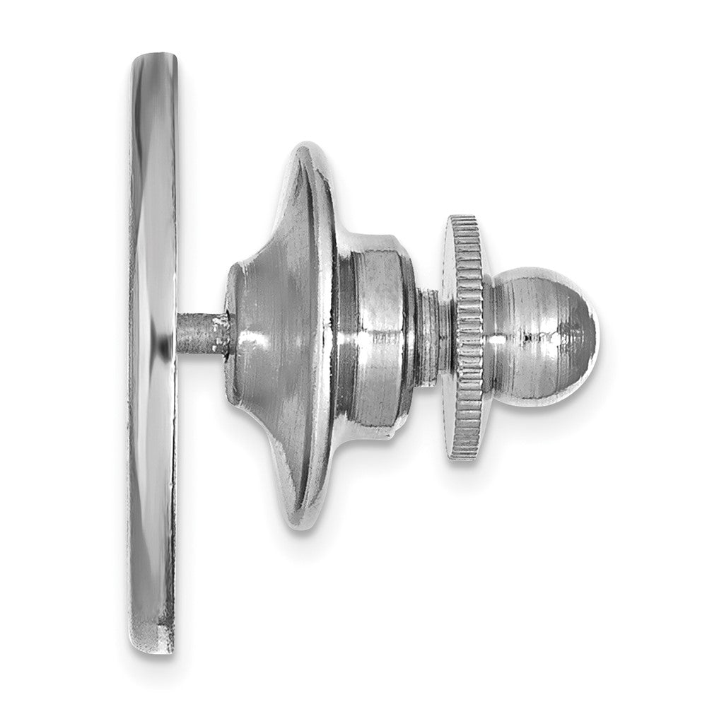 Alternate view of the 14K White Gold Georgia Southern University Crest 15mm Lapel or Tie Pin by The Black Bow Jewelry Co.