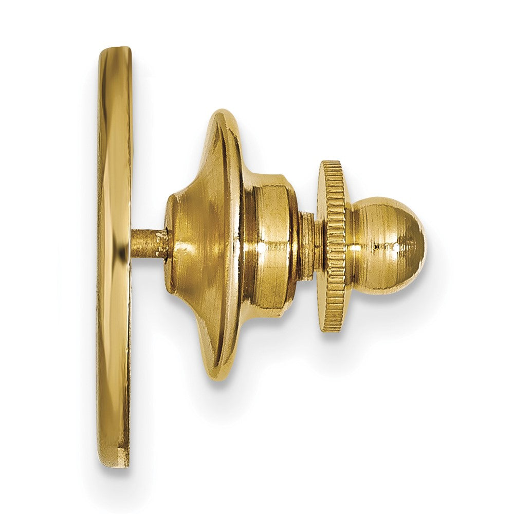 Alternate view of the 14K Yellow Gold James Madison University Crest 15mm Lapel or Tie Pin by The Black Bow Jewelry Co.