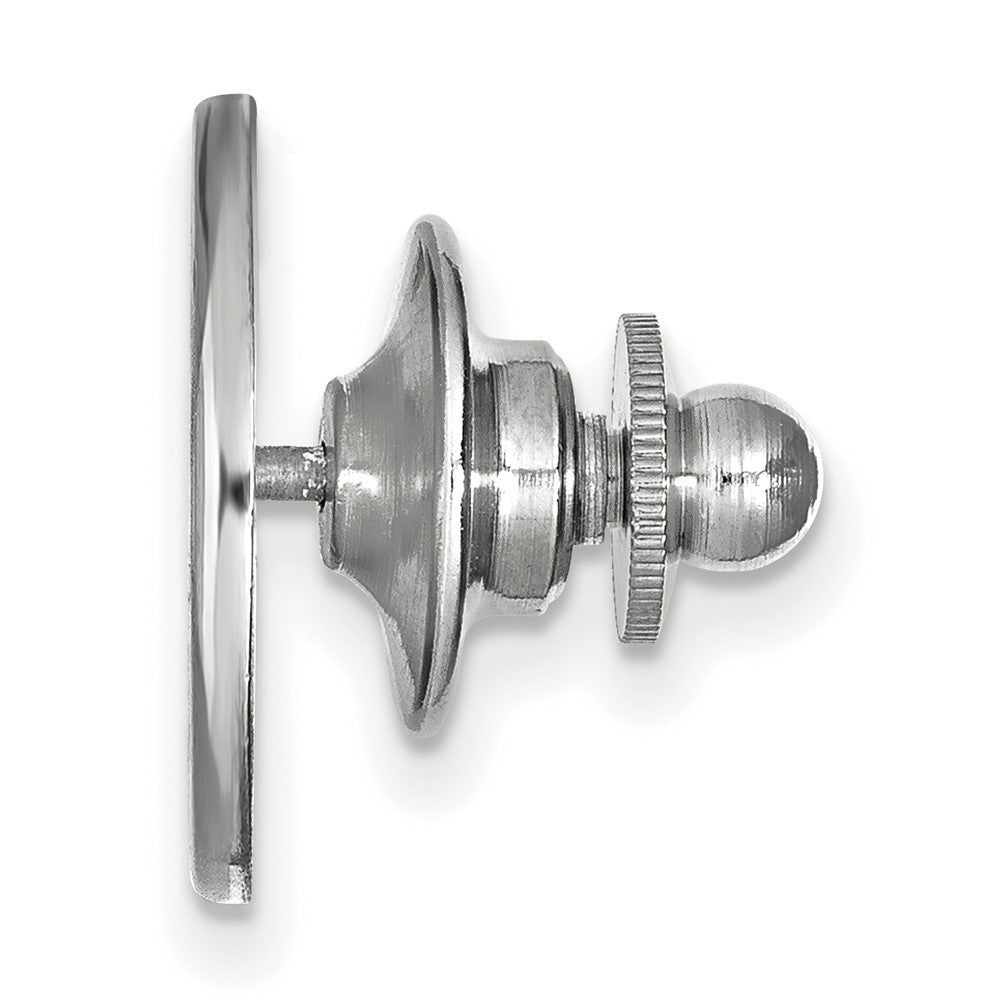 Alternate view of the Sterling Silver James Madison University Crest 15mm Lapel or Tie Pin by The Black Bow Jewelry Co.