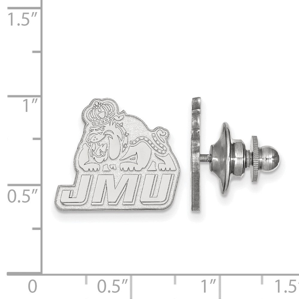 Alternate view of the Sterling Silver James Madison University 19mm Lapel or Tie Pin by The Black Bow Jewelry Co.
