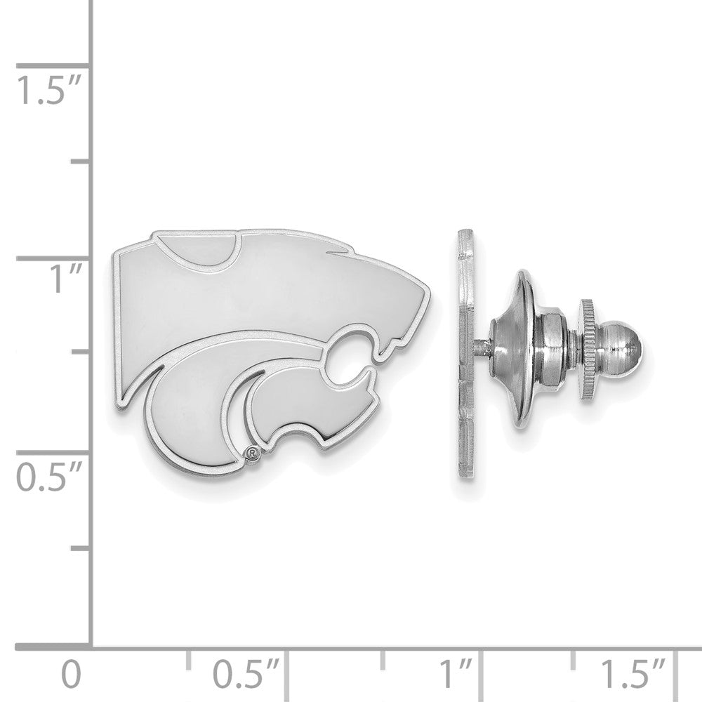 Alternate view of the 14K White Gold Kansas State University 20mm Lapel or Tie Pin by The Black Bow Jewelry Co.