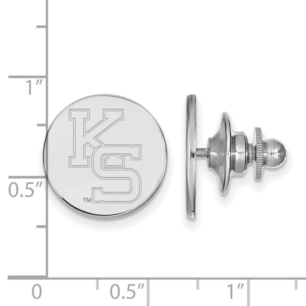 Alternate view of the 14K White Gold Kansas State University 15mm Lapel or Tie Pin by The Black Bow Jewelry Co.
