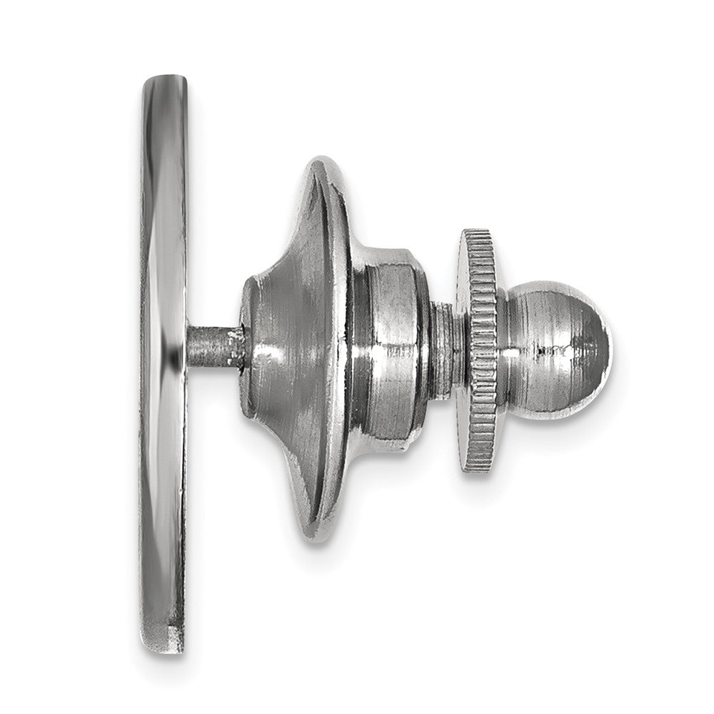Alternate view of the 14K White Gold Kansas State University Crest 15mm Lapel or Tie Pin by The Black Bow Jewelry Co.