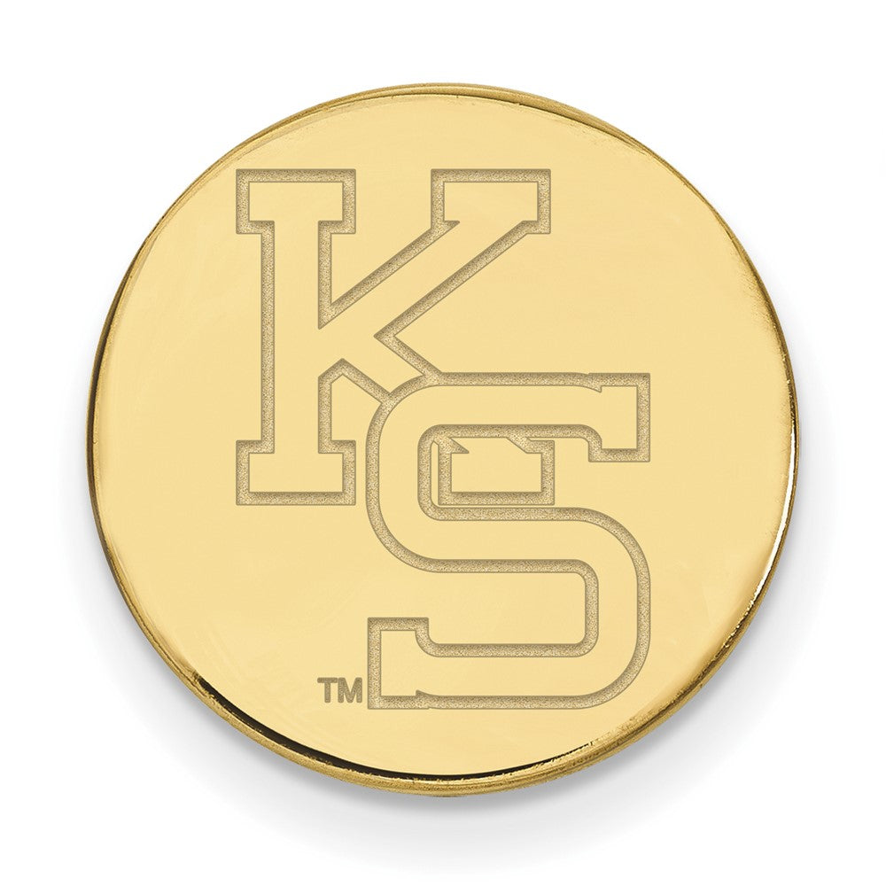 14K Yellow Gold Kansas State University 15mm Lapel or Tie Pin, Item M11995 by The Black Bow Jewelry Co.