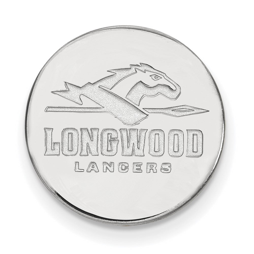 Sterling Silver Longwood University 15mm Lapel or Tie Pin, Item M12006 by The Black Bow Jewelry Co.